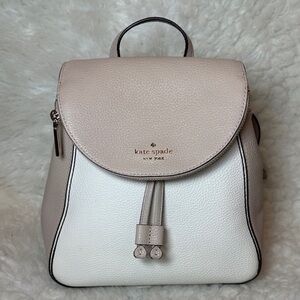 NWOT Kate Spade Taupe & White
Leather Backpack